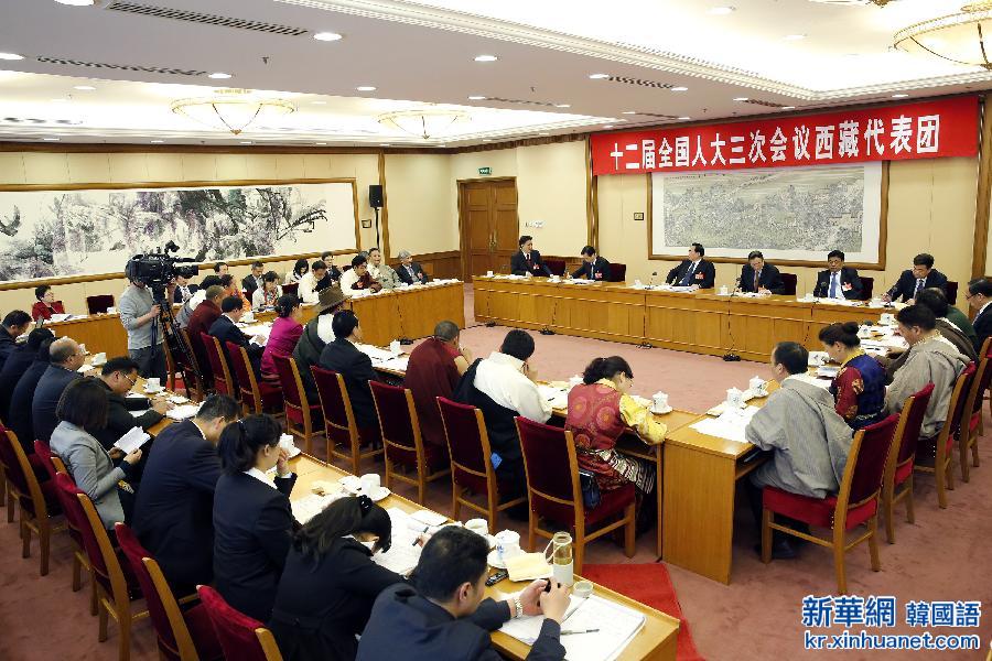 （两会）西藏代表团举行全体会议