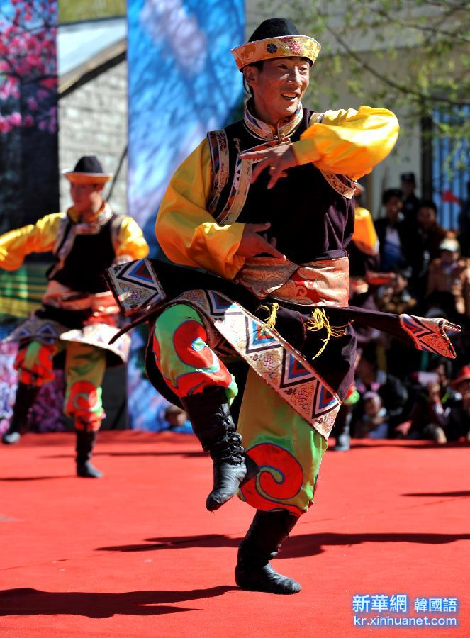 （晚报）（2）西藏林芝：桃花节上秀歌舞