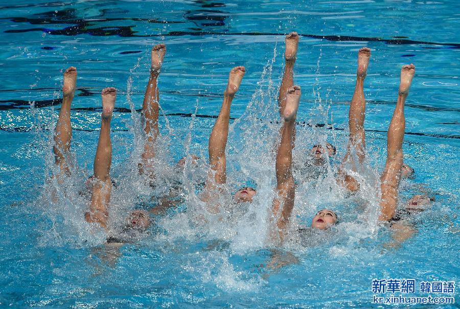 （游泳世锦赛）（3）花样游泳——集体技术自选：中国队摘银