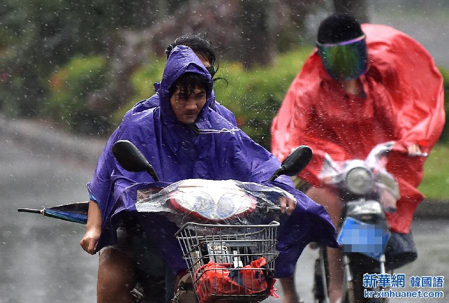 （社会）（2）受台风“彩虹”影响 海口出现狂风暴雨