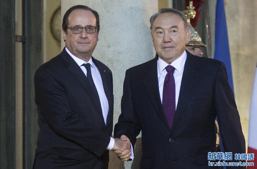 （国际）法国总统奥朗德会见哈萨克斯坦总统纳扎尔巴耶夫