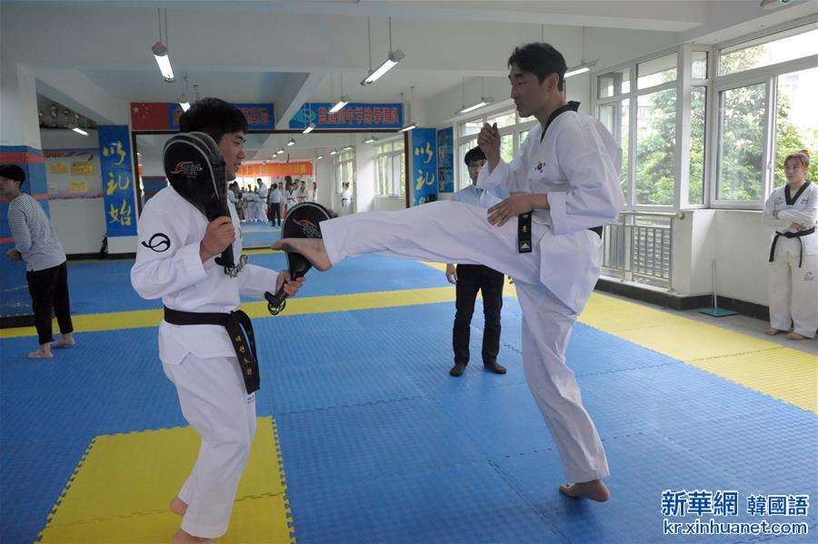 （体育）（1）跆拳道——韩国-四川跆拳道交流活动举行