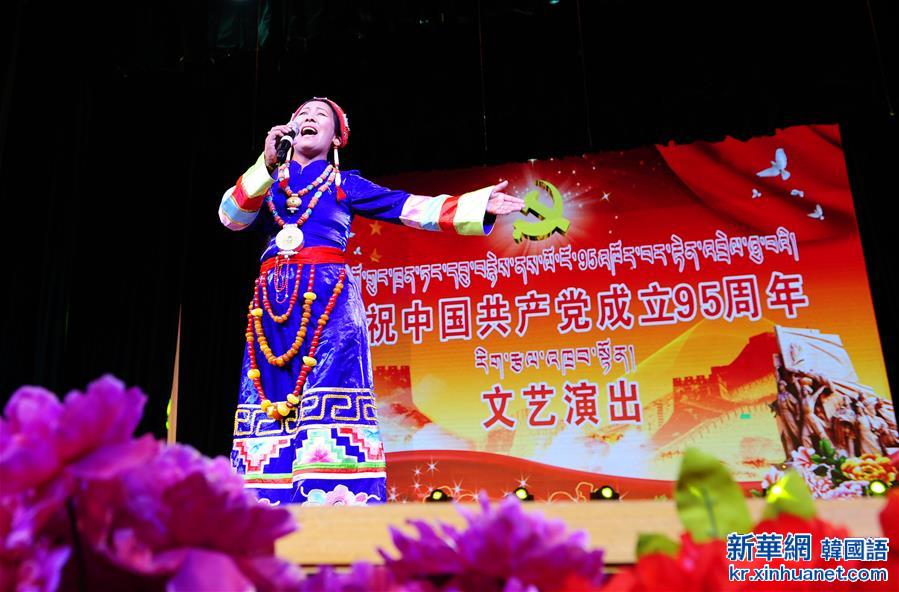 （晚报）（2）西藏老干部载歌载舞庆祝建党95周年