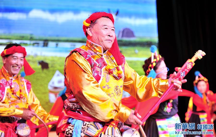 （晚报）（3）西藏老干部载歌载舞庆祝建党95周年