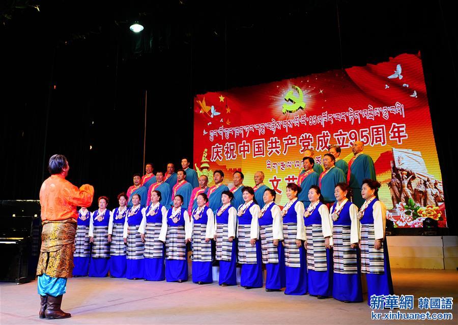 （晚报）（5）西藏老干部载歌载舞庆祝建党95周年