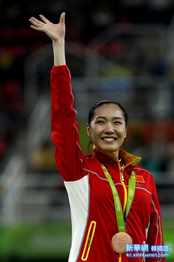 （裏約奧運會·領獎臺）（4）蹦床——中國選手李丹獲得女子銅牌