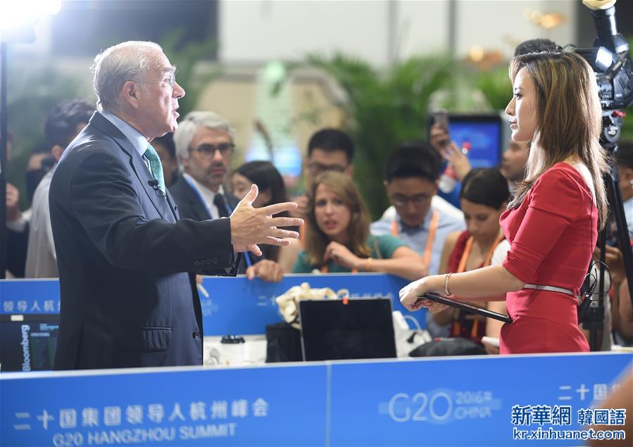 （杭州G20·XHDW）（1）經濟合作與發展組織秘書長古裏亞接受採訪