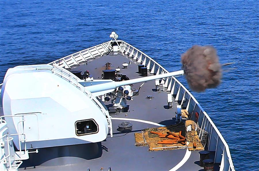（军事）（6）直击中俄“海上联合—2016”军事演习实际使用武器演练