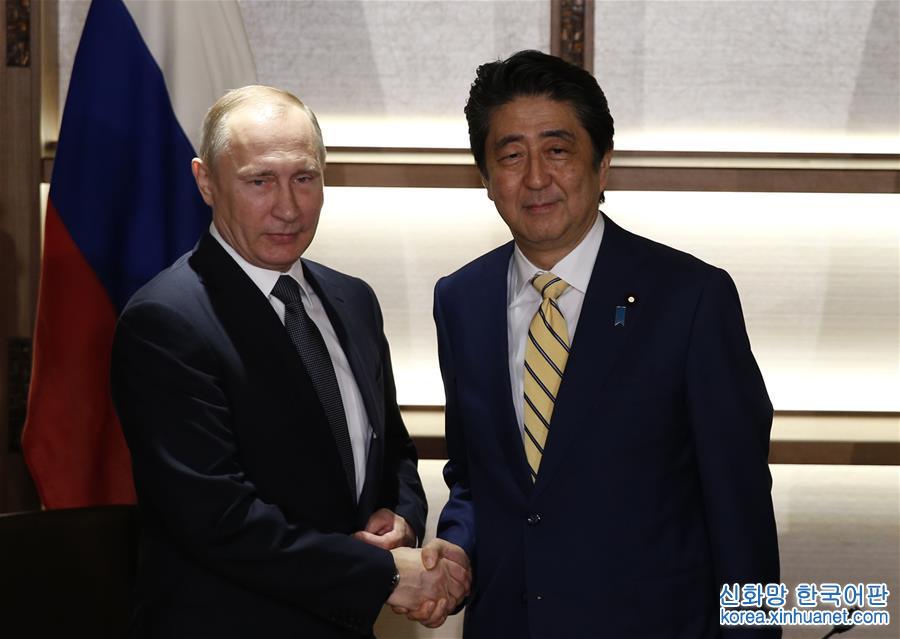 （国际）（2）俄罗斯总统普京与日本首相安倍晋三举行会谈