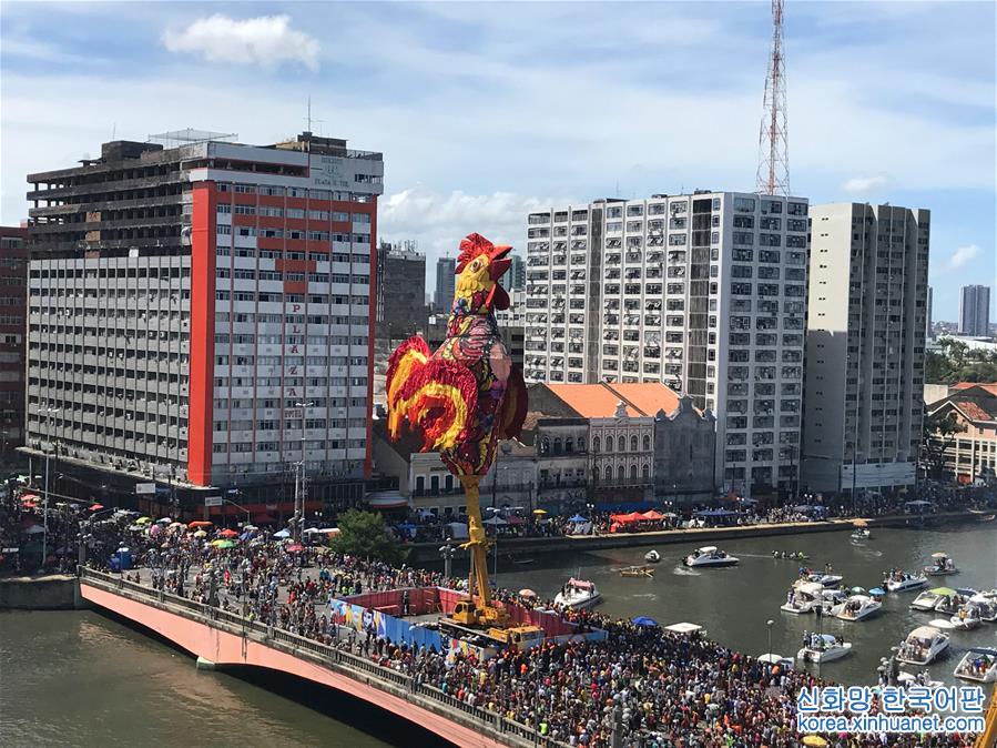 （国际·图文互动）（1）巴西累西腓狂欢节致敬中国鸡年