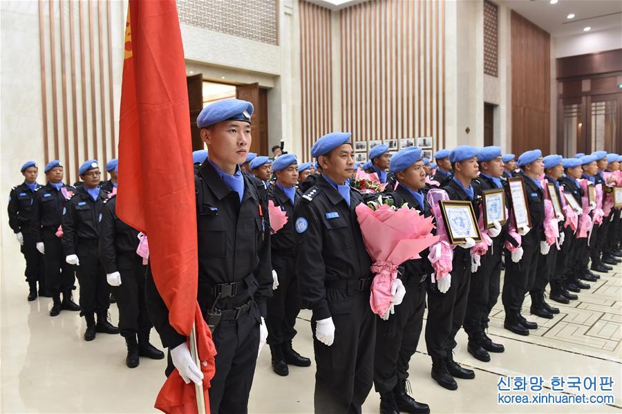 （社會）（5）中國第四支赴利比裏亞維和警察防暴隊凱旋