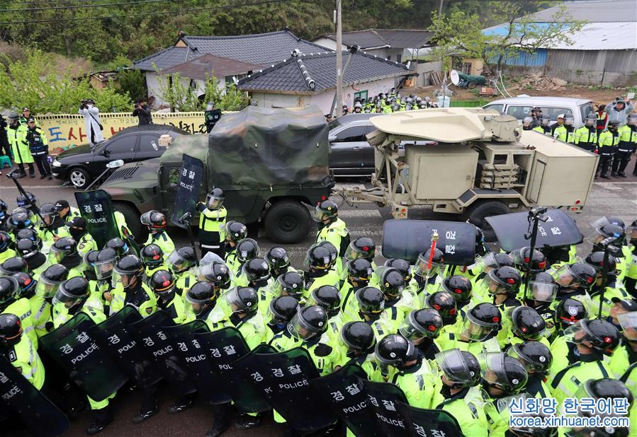 （外代一线）（1）“萨德”部分装备在韩部署　警方与当地居民发生冲突  