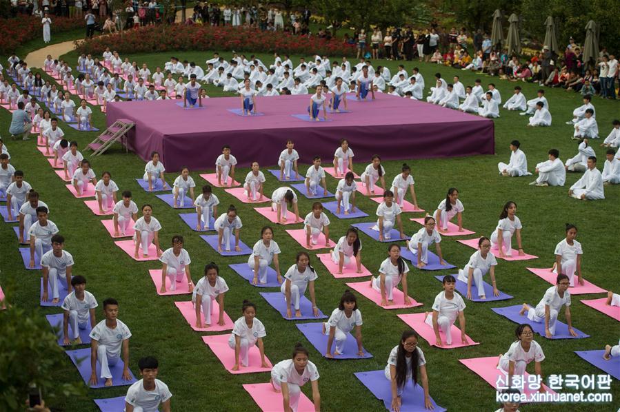 （体育）（1）2017年中印国际瑜伽节在昆明开幕