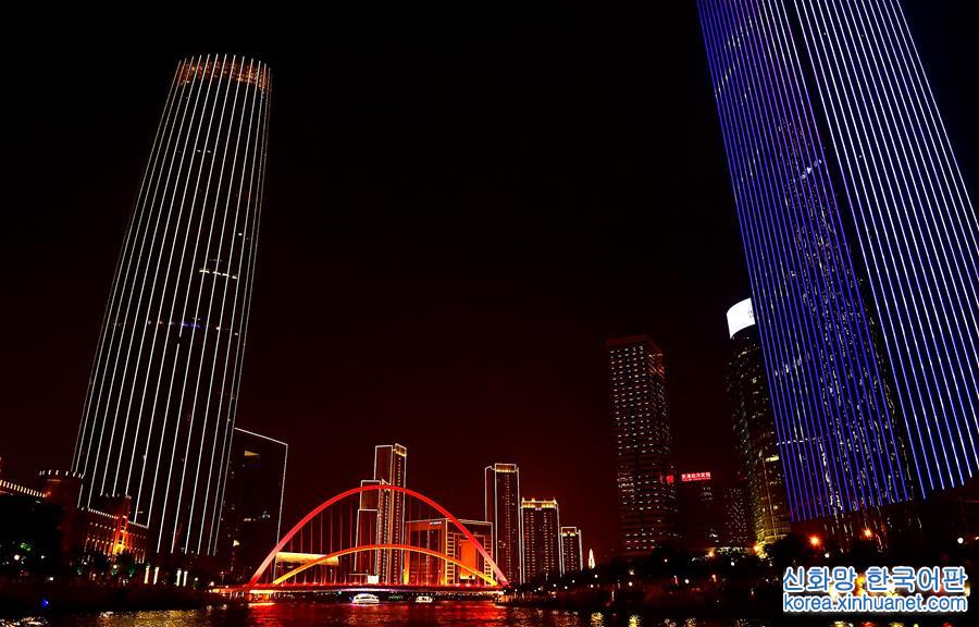 （社会）（7）天津提升海河沿线夜景灯光