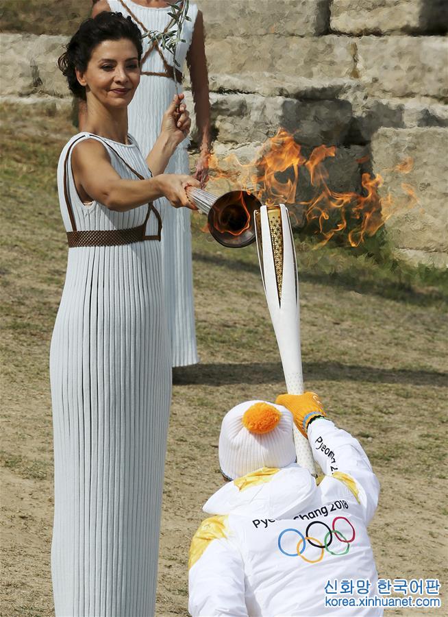 （体育）（6）平昌冬奥会圣火采集仪式彩排在希腊举行