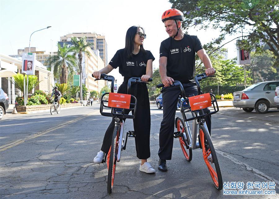 （国际·图文互动）（1）中国共享单车橙色旋风闪现非洲街头 