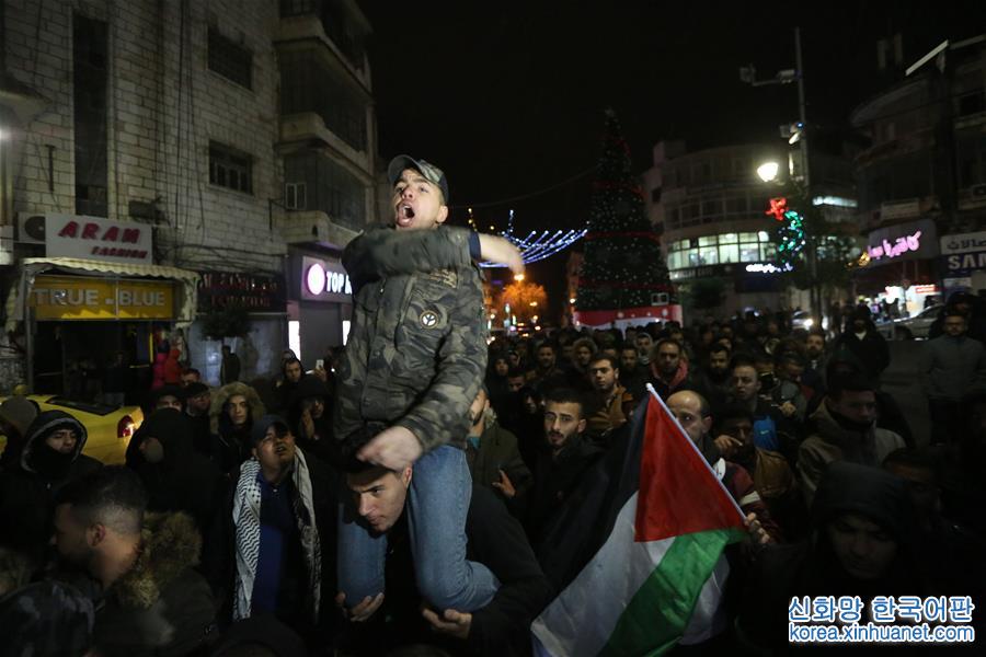 （国际）（2）巴勒斯坦多地抗议美承认耶路撒冷为以色列首都