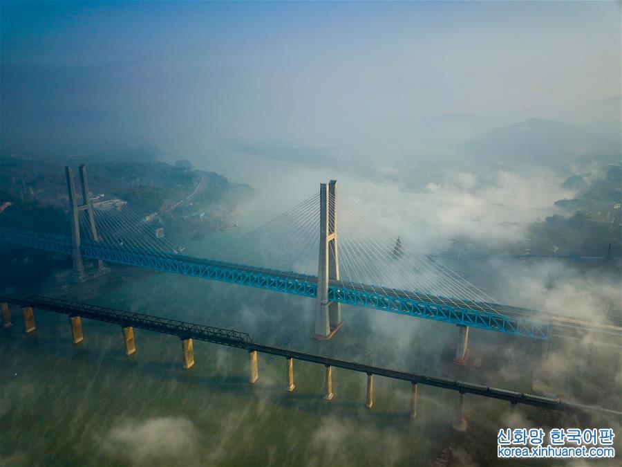 （经济）（5）世界首座双层六线钢桁梁铁路斜拉桥在渝落成