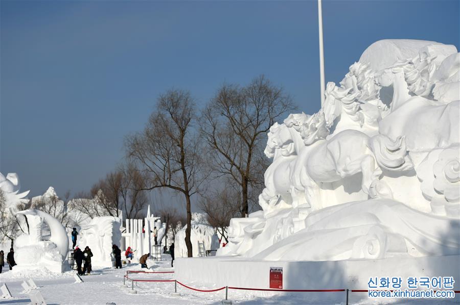（文化）（3）国际雪雕比赛忙 