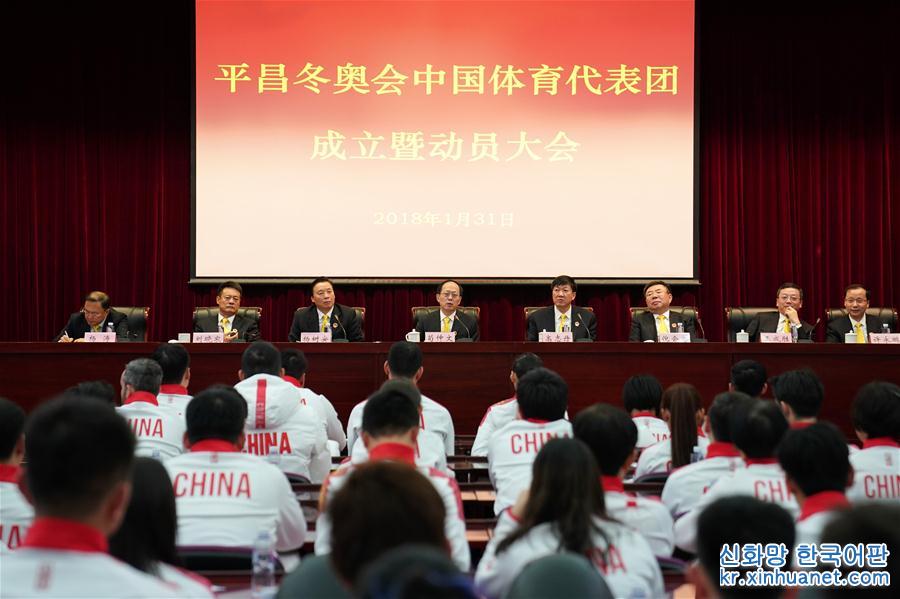 （体育）（1）平昌冬奥会中国体育代表团成立暨动员大会在北京举行