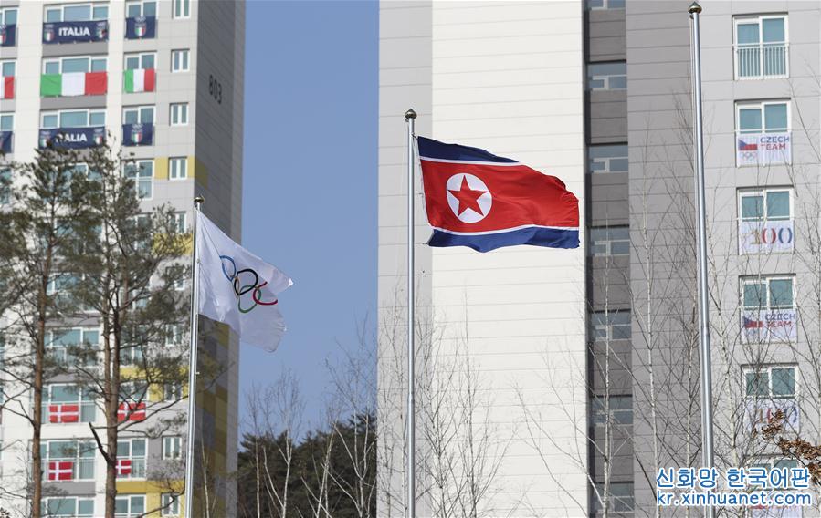 （冬奥会）（2）朝鲜体育代表团举行升旗仪式