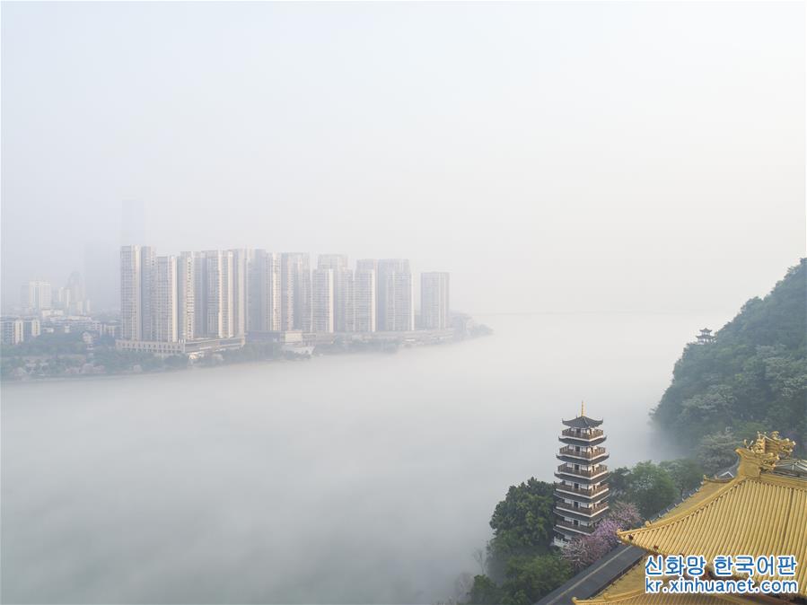 #（新華視界）（4）廣西柳州現平流霧景觀