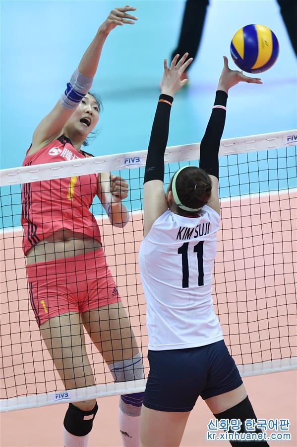 （体育）（8）排球——世界女排联赛：中国不敌韩国