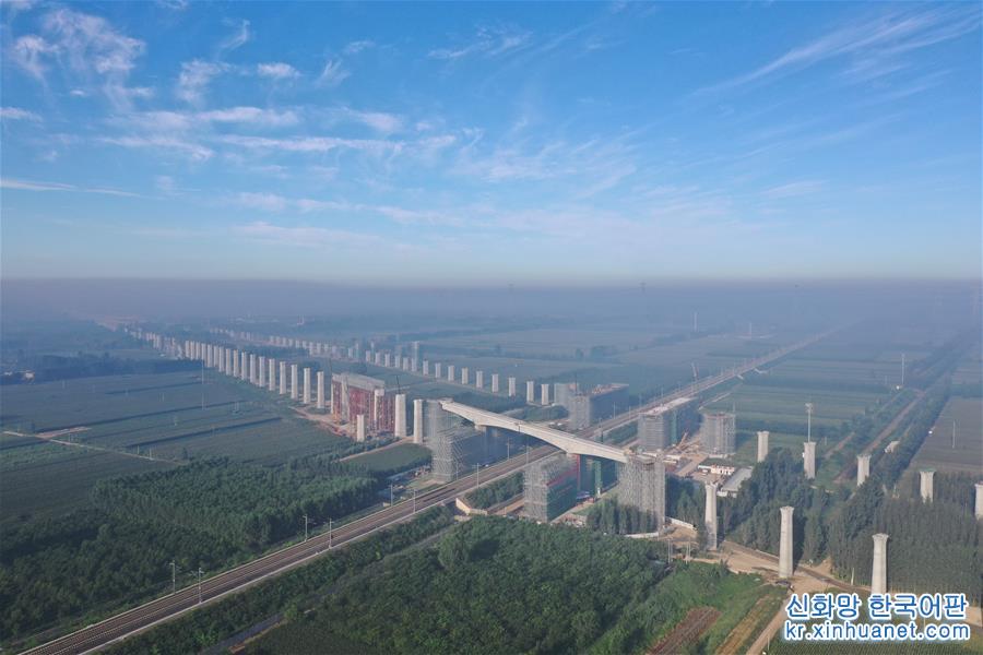 （经济）（7）京雄城际铁路跨津保铁路桥梁转体完成