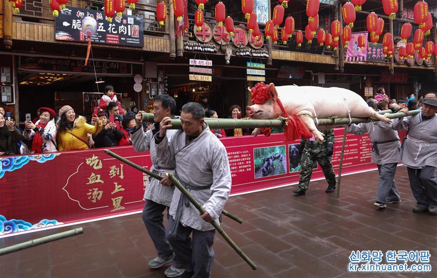 （社会）（1）四川上里古镇：喜庆“年猪节”