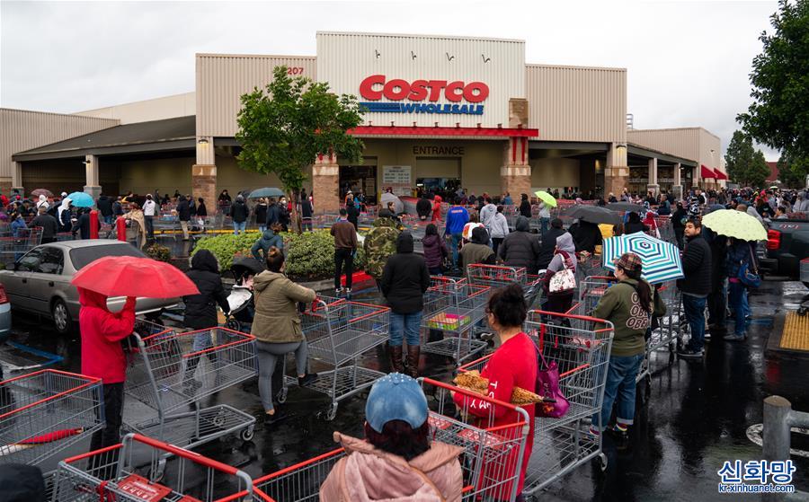 （國際疫情）（2）美國民眾涌向超市購買物資