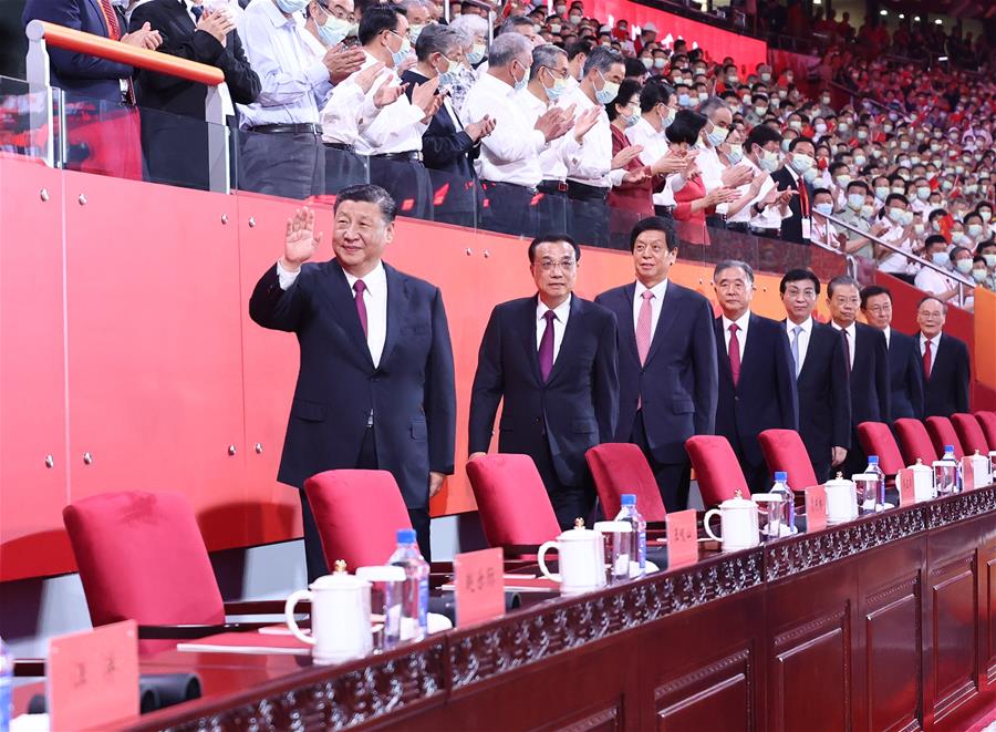 （时政）（1）庆祝中国共产党成立100周年文艺演出《伟大征程》在京盛大举行