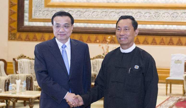 리커창 中총리, 투라 우 쉐 만 미얀마 연방의회 의장 겸 인민원 의장 회견