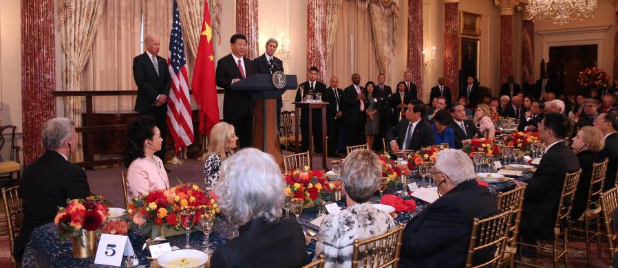 시진핑 中주석, 바이든 미국 부통령과 케리 미국 국무부 장관이 마련한 환영 오찬회 참석