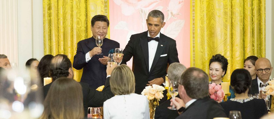 시진핑 中주석, 펑리위안과 함께 오바마 대통령이 마련한 환영연회 참석