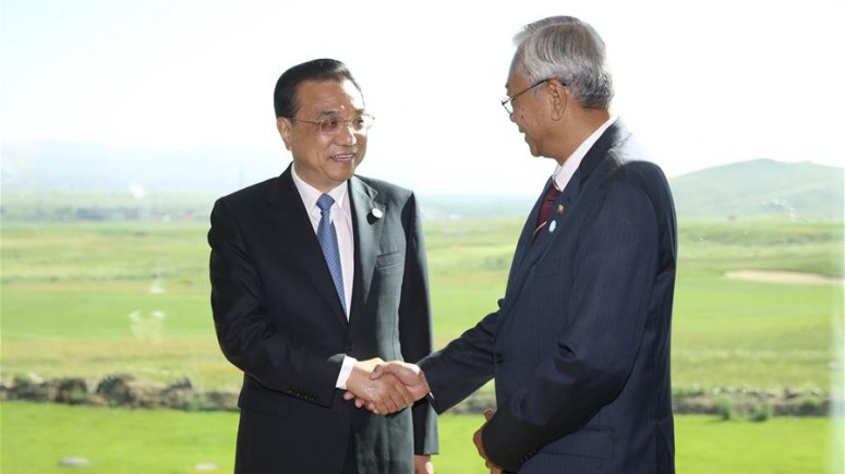 리커창, 띤쪼 미얀마 대통령 회견