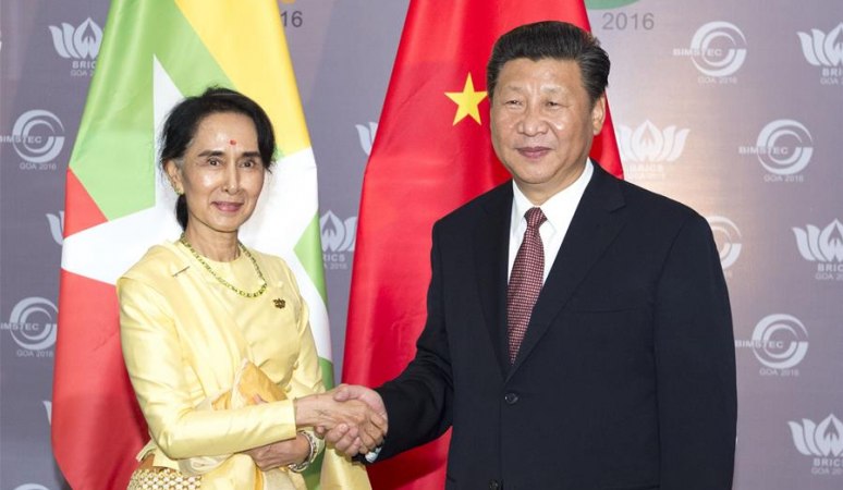 시진핑 주석, 아웅산 수치 미얀마 국가자문역 회견