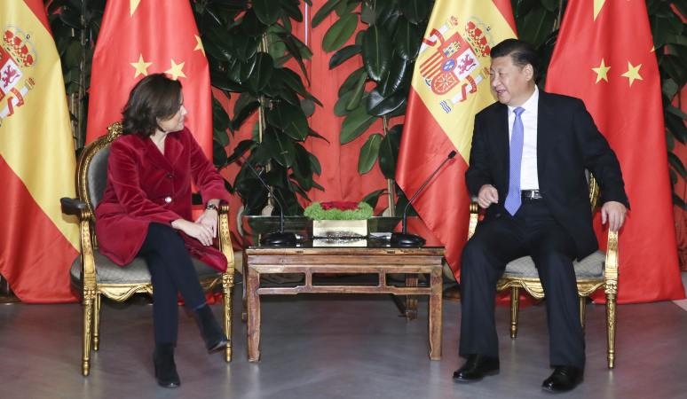 시진핑 中 국가주석, 소라야 사엔스 스페인 부총리 회견