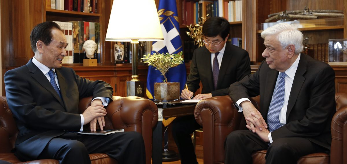 그리스 대통령, 차이밍자오(蔡名照) 신화사 사장 회견