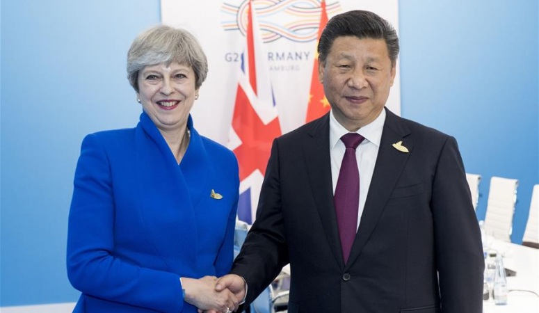시진핑 주석, 테레사 메이 영국 총리 회견