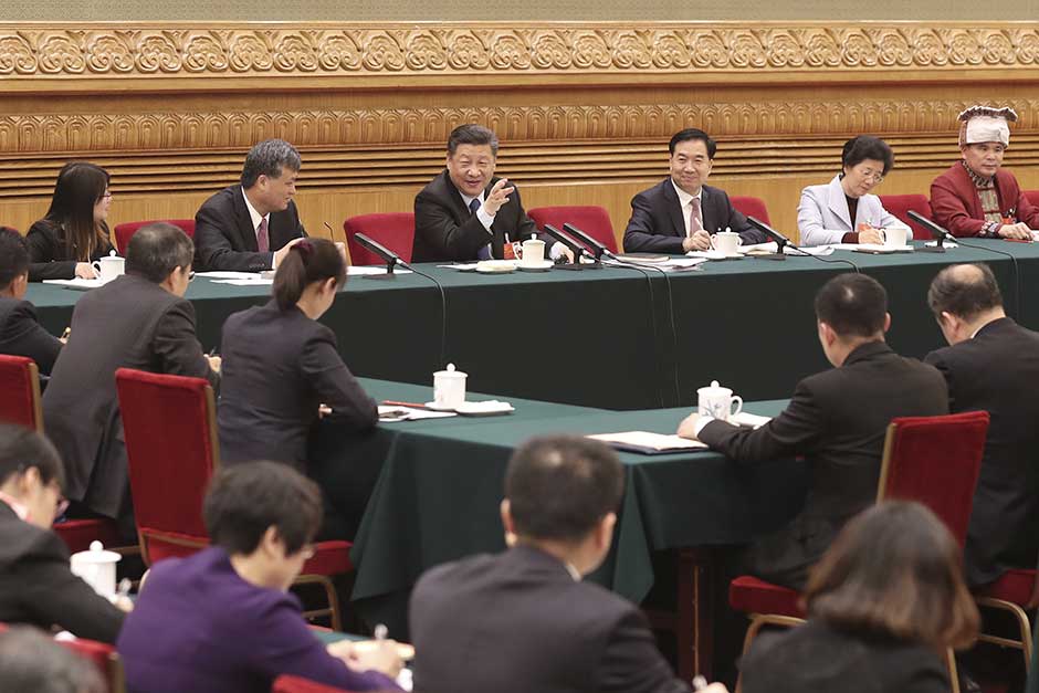 시진핑, 광둥 대표단 심의에 참가