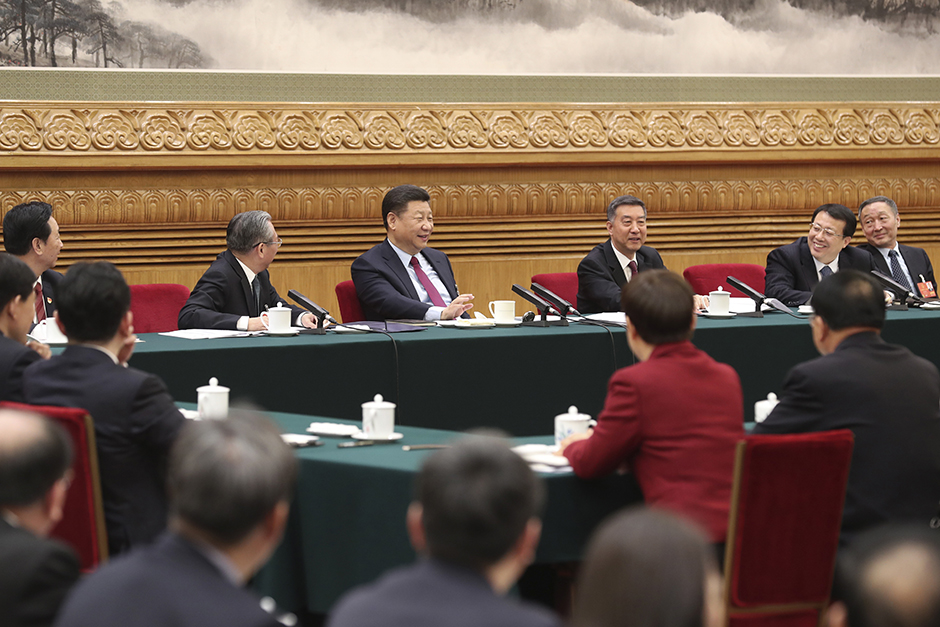 시진핑, 산둥대표단 심의에 참가