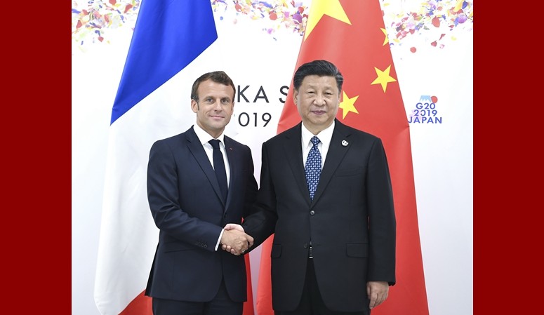 시진핑, 에마뉘엘 마크롱 프랑스 대통령 회견