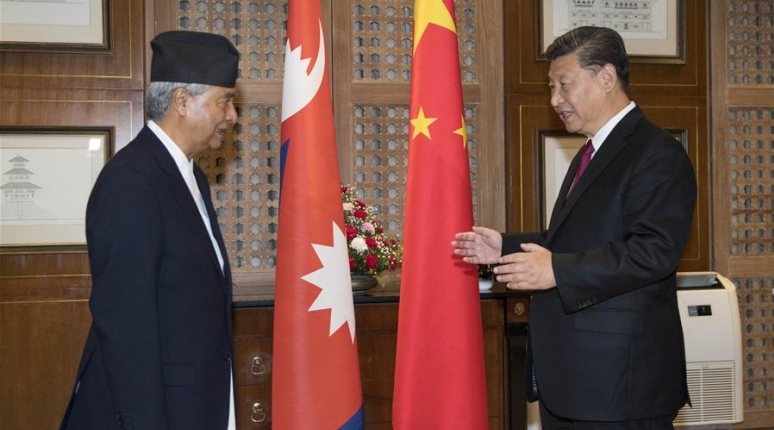 시진핑 中 국가주석, 데우바 네팔의회당 대표 회견