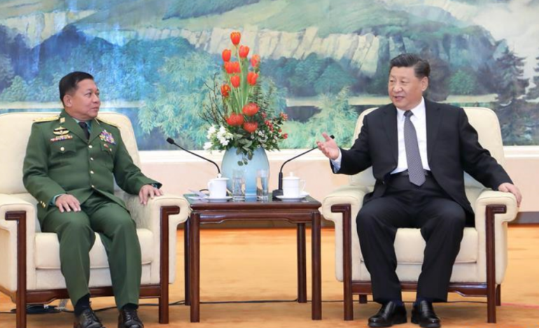 시진핑 中 국가주석, 민 아웅 흘라잉 미얀마 국방군 총사령관 회견