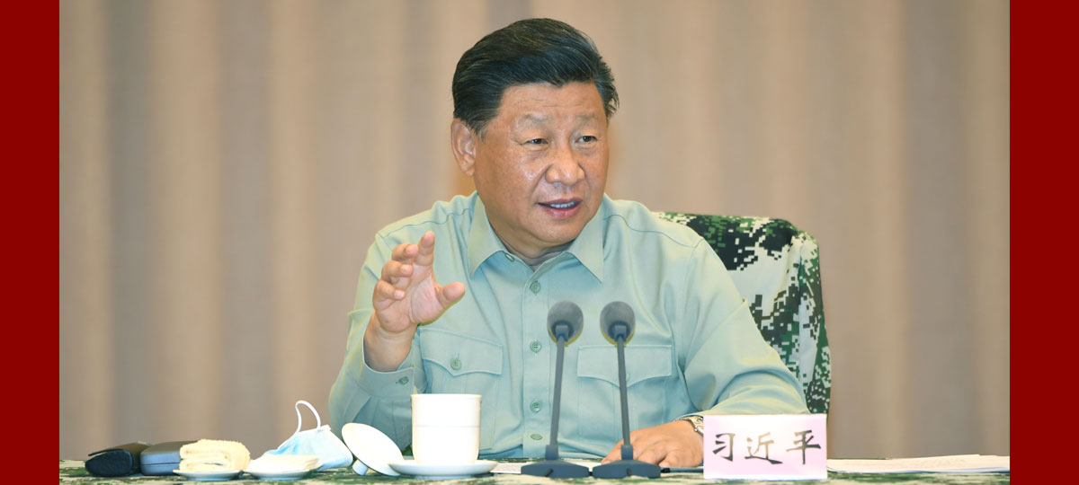 시진핑, 군대의 홍수 퇴치 상황 보고 청취 및 중요한 연설