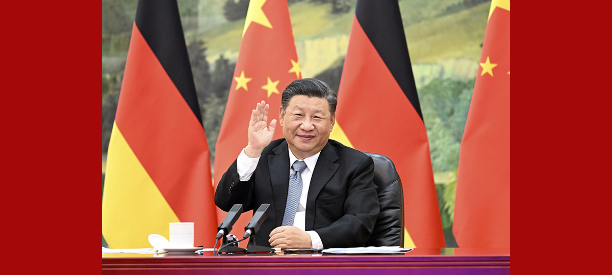 시진핑 주석, 메르켈 총리와 화상 회담