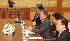 韩国总统文在寅会见朝鲜高级别代表团