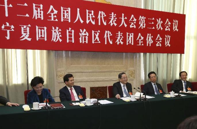 위정성, 12기 전인대 3차회의 닝샤대표단 심의 참석