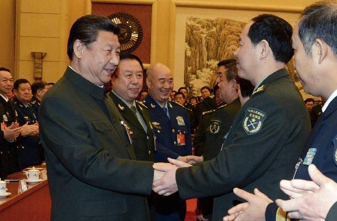 시진핑, 12기 전인대 3차회의 해방군 대표단 전체회의 참석