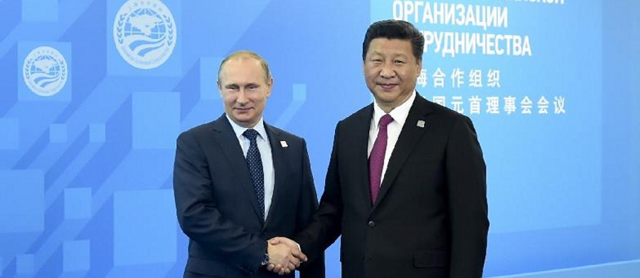 푸틴 俄대통령, 시진핑 中주석 CSO 정상 이상회의 참석을 영접